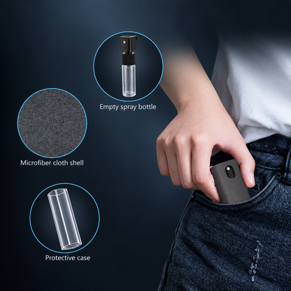 2-in-1 Screen and lens Cleaning Kit – Portable Spray & Wipe